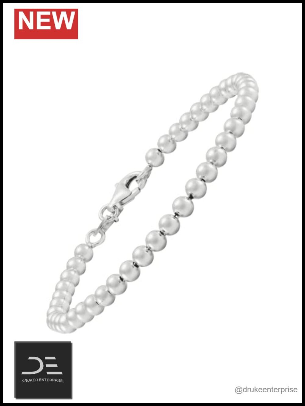 Silpada Sterling Silver Beaded Link Bracelet 7.5 Inch Lobster Clasp